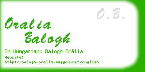 oralia balogh business card